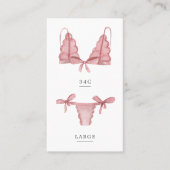 Carte De Visite Panneaux & Palomas Taille de lingerie Insertion (Devant)