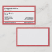 Carte De Visite Panneaux - Papier Crevé Rouge (Devant / Derrière)