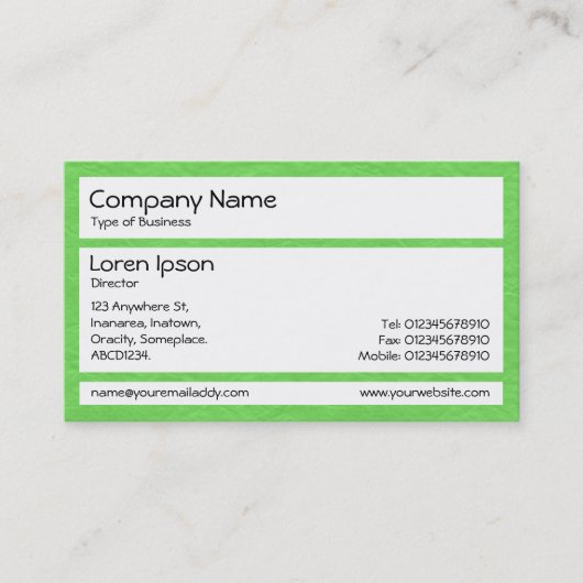 Carte De Visite Panneaux - Papier vert (Devant)