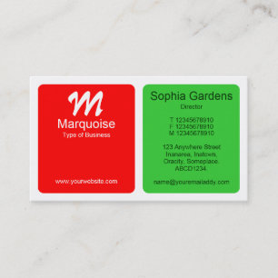 Carte De Visite Panneaux - Rouge avec vert printemps