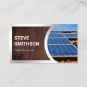 Carte De Visite Panneaux solaires en acier au bois rustique (Devant)