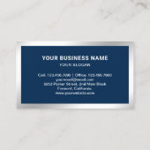 Carte De Visite Panneaux solaires en acier bleu marine moderne (Dos)