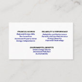 Carte De Visite Panneaux solaires énergie (Dos)