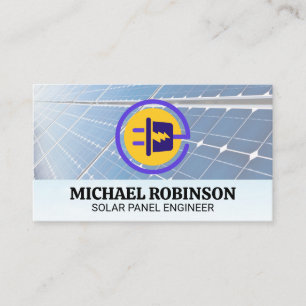 Carte De Visite Panneaux solaires   Logo de prise électrique