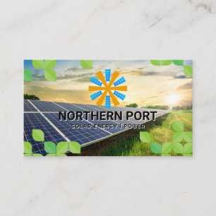 Carte De Visite Panneaux solaires Logo Énergie