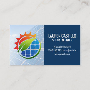 Carte De Visite Panneaux solaires Logo Énergie Technologie mod