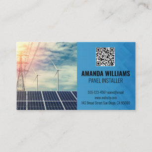Carte De Visite Panneaux solaires Logo Tech Énergie
