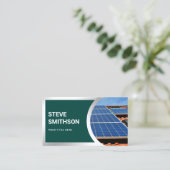Carte De Visite Panneaux solaires sur le toit en acier foncé (Debout devant)