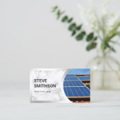 Carte De Visite Panneaux solaires sur le toit en acier Marbre blan (Debout devant)