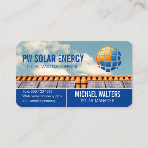 Carte De Visite Panneaux solaires sur le toit Énergie Puissanc