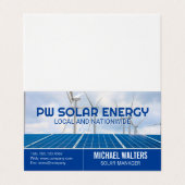 Carte De Visite Panneaux solaires | Windmills | Énergie propre (Extérieur déplié)