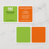 Carte De Visite Panneaux - vert martien et orange (Devant / Derrière)
