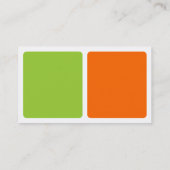 Carte De Visite Panneaux - vert martien et orange (Dos)