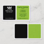Carte De Visite Panneaux - vert, noir et blanc (Devant / Derrière)