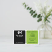 Carte De Visite Panneaux - vert, noir et blanc (Debout devant)