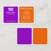 Carte De Visite Panneaux - violet et orange (Devant / Derrière)