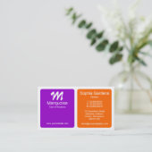 Carte De Visite Panneaux - violet et orange (Debout devant)