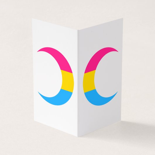 Carte De Visite Pansexual Pride Crescent Moons Greeting Card (Extérieur)