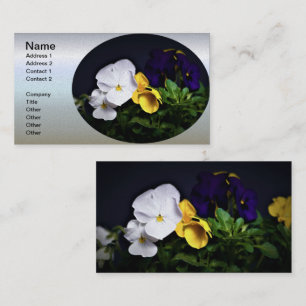 Carte De Visite Pansies jaune et violet blanc
