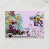 Carte De Visite Pansies ROMANTICA, Violets, Panier Floral d'hiver (Dos)