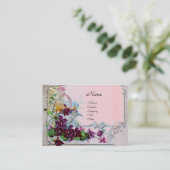 Carte De Visite Pansies ROMANTICA, Violets, Panier Floral d'hiver (Debout devant)