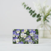 Carte De Visite Pansies violettes Jardin Floral (Debout devant)