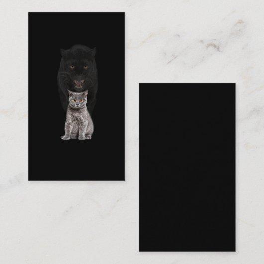 Carte De Visite Panthère de chat noir Évolution de la mignonette a (Devant / Derrière)