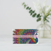 Carte De Visite Paon Arc-en-Ciel (Debout devant)