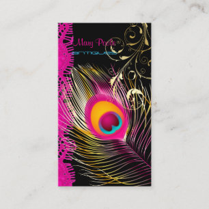 Carte De Visite Paon de PixDezines+en filigrane+arrière - plan de