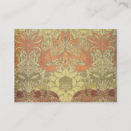 Carte De Visite Paon de William Morris et motif de dragon (Devant)