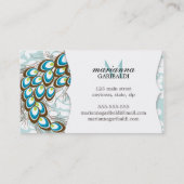 Carte De Visite Paon moderne élégant de damassé (Dos)