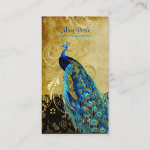 Carte De Visite Paon pourpre vintage de PixDezines+polices de la