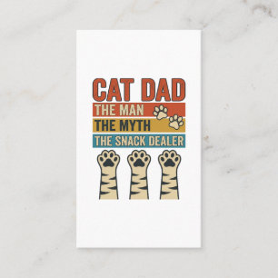 Carte De Visite Papa Chat Le Fournisseur de Snacks Chemise Vintage