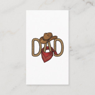 Carte De Visite Papa Cowboy Corda Chapeau Bandana Gravure Vintage 