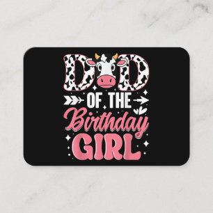 Carte De Visite Papa de la fille d'anniversaire Vache Papa Papa