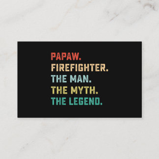 Carte De Visite Papaw Pompier Homme Mythe Légende Papa Cadeaux