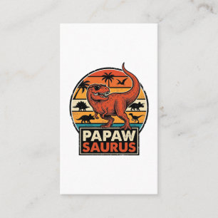 Carte De Visite Papawsaurus Rétro Dinosaure Coucher de Soleil Desi