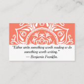 Carte De Visite Papaya Mandala (Dos)