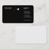 Carte De Visite Paper Airplane Logo | Simple Black (Devant / Derrière)