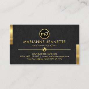 Carte De Visite Papier à en-tête Monogramme Gris Grunge Onglets Do
