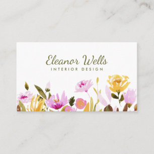 Carte De Visite Papier à lettres floral personnalisé aquarelle élé