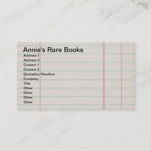 Carte De Visite Papier à lettres Vintage (Devant)