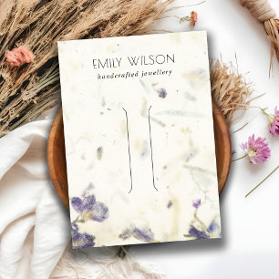 Carte De Visite Papier à main de couleur violet Floral Texture Cli