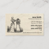 Carte De Visite Papier Antique Vieux Mode Coiffeuse (Devant)
