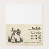 Carte De Visite Papier Antique Vieux Mode Coiffeuse (Extérieur déplié)