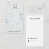 CARTE DE VISITE PAPIER AQUA PETAL FAIT À LA MAIN LONGUE ÉCRAN (Devant / Derrière)