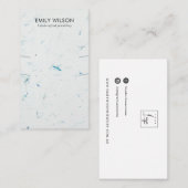 CARTE DE VISITE PAPIER AQUA PETAL FAIT À LA MAIN LONGUE ÉCRAN (Devant / Derrière)