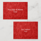 Carte De Visite PAPIER Arrière - plan TEXTURE - rouge sale (Devant / Derrière)