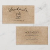 Carte De Visite Papier artisanal Kraft de la maison dessinée à la (Devant / Derrière)