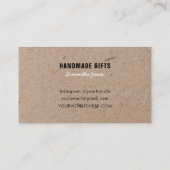 Carte De Visite Papier artisanal minimaliste Rustique moderne (Dos)
